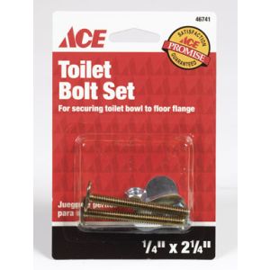 Ace Toilet Bolt Set 1/4x2.25 In Brass Plated 1 Each 46741