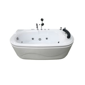 Jetted Acrylic Bathtub with Handheld Shower & Grab Handle
