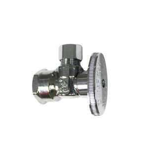 Cyg Intl Quarter Turn Angle Valve 3/8x1/2 In Chrome
