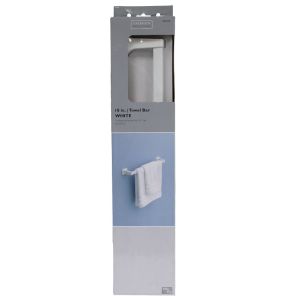 OakBrook Satin White Towel Bar 18 in. L Die Cast Zinc 1 Each  4003590