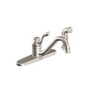 Moen Lindley 1 Handle Stainless Steel Kitchen Faucet Side Sprayer 1 Each 4891917