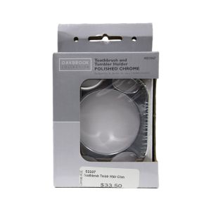 OakBrook Chrome Die Cast Zinc Toothbrush/Tumbler Holder 1 Each 4003567