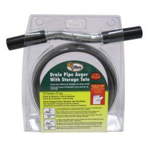 Cobra Drain Snake Pipe Auger With Tote 1/4x15 In Chrome 1 Each 40942