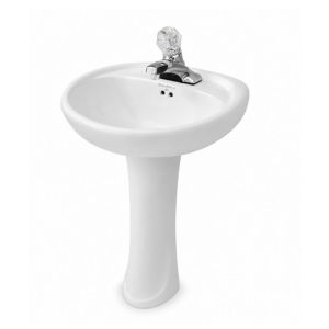  White Pedestal Basin 19X17X34IN 1Ea