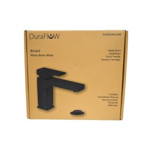 DuraFlow Bristol Mono Basin Mixer Faucet – Matte Black