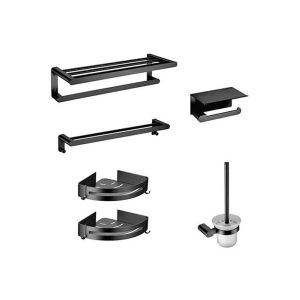 Matte Black 6-Piece Bathroom Accessories Set