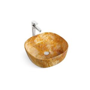 Visions Exporters Porcelain Wash Basin Honey Marble 18x18 In 1 Each 505
