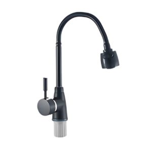 Single-Handle High-Arc Kitchen Faucet W/ Flexible Spout – Matte Black