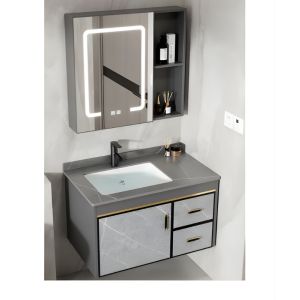 Wall Mounted Vanity Combo 90cm W/ LED Mirror & Storage 1 Ea 1030-90