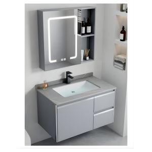 Wall Mounted Vanity Combo 90cm LED Mirror & Storage 1 Ea 6653G