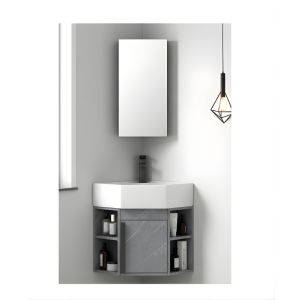 Wall Mounted Vanity Combo Corner Design w/ Storage & Mirror