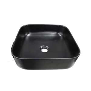 Counter Top Basin glossy black 390x390x140mm
