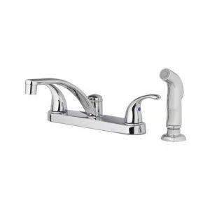 Kitchen Faucet w/ Side Sprayer, 2-Handle – Chrome Finish