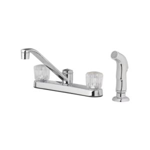Chrome 2-Handle Kitchen Faucet with Side Spray