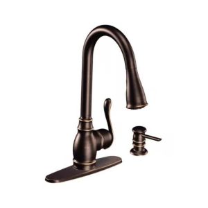 Oil-Rubbed Bronze Kitchen Faucet W/ High-Arc Pull-Down Sprayer & Soap Dispense
