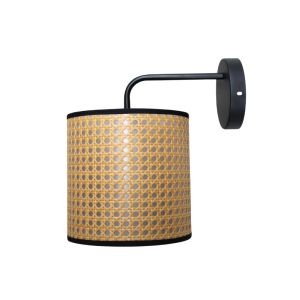  Wall Light Rattan Design Black Rim D200*H200  1 Ea SKD-W1055