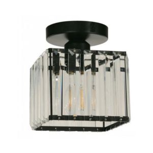 Ceiling Lamp 1-Light E27 40 W – Matt Black Crystal