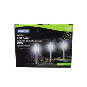 Status Solar Bollard Stake Light 6cm 3pk  1Ea NUNDLESS3PK6
