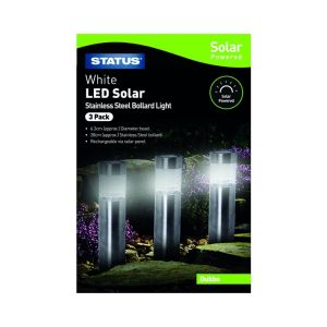 Status Solar Bollard Stake Light 6.cm 3pk DUBBOSS3PK6