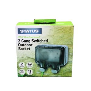 Status 2 Gang W-Proof Switched Socket 1Ea S2GWWSIP661PKB4