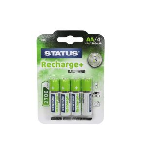 Status Recharge AA x 4pc Batteries 2700mah SRNIMHAA27004PK