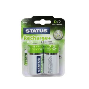 Status Recharge C Batteries x 2pc  2500mah 1Ea SRNIMHC25002PK