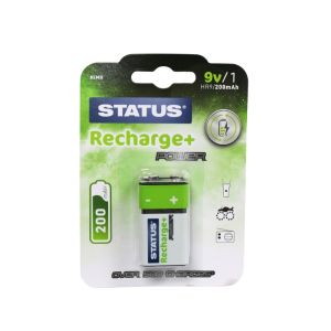 Status Recharge Batteries 9v 200mah 1Ea SRNIMH9V2001PK