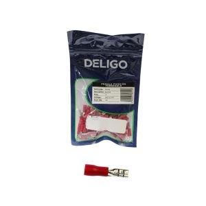 Deligo Female Puch On Terminals 300V Red 1 Each TPFR28