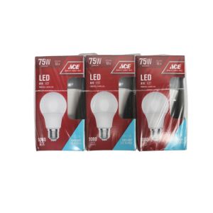 ACE Led Bulb A19 E27 Frosted 12w 100-240v 50-60hz 3pk 3012727