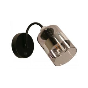 Wall Light – Black Fixture W/ Smoked Glass Shade