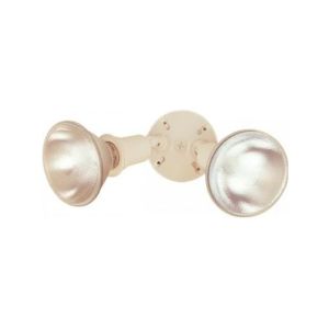Dual-Head Outdoor Security Light – White Finish, Adjustable Heads