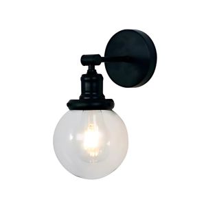 Ilumitec Black Globe Wall Lamp  E27-40 W 1 Ea 9352BK-1W