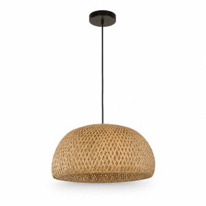 Hanging Pendant Lamp E27 60 W – Beige Woven Shade