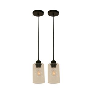  Hanging Twin Lamp 1L E27 40W Black