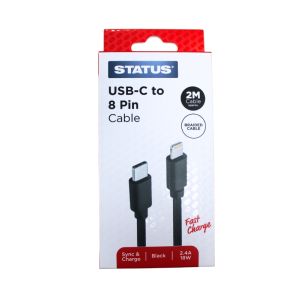Jendee Usb C To 8 Pin Fast Charge Cable 2m Black 1 Ea CT8P2MPVCBL10