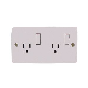 Cronexrabo Double Switched Socket Outlet 110V White CXE4047 / CXE7047