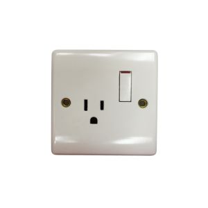 Cronexrabo Single Switch Socket Outlet  110V White 1 Each CXE7046