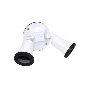 Double FloodLamp Holder Fixture  White 1Ea 3425386