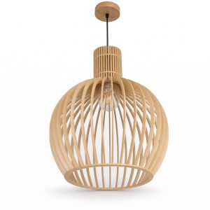 Wooden Globe Pendant Light