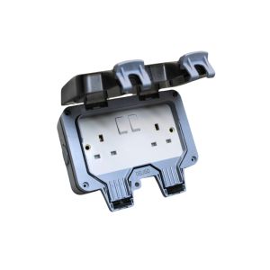 Allied Double Pole Waterproof Socket Ip66 2G 13A  1 Ea DWPS2