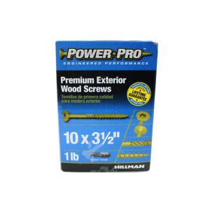 Hillman Power Pro Exterior Wood Screws 10X3 Half Inch 1Lb  1 Ea 48603