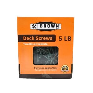 Brown USA Deck Screws – 5 lb Box (For Wood Applications)