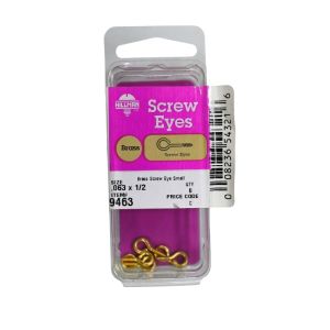 Hillman Brass Screw Eyes – 0.063