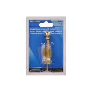 Hillman Rigid Door Stop Wth Holder Brass 1 Each 852343