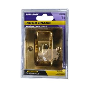 Hillman Solid Brass Pocket Door Latch – Bright Brass Finish