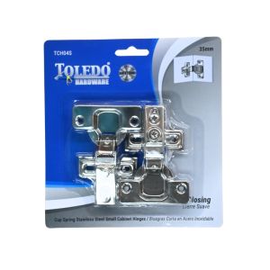 Toledo Soft-Closing Stainless Steel Cabinet Hinges – 35mm