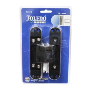 Toledo Concealed Hinges 140x30mm Matte Black 1Ea TCH601B