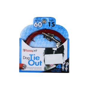 Boss Pet  Dog Tie Out (Large) 15 Ft  Gal. Steel Cable1 Each Q3515 000 99