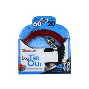 Boss Pet  Dog Tie Out (Large) 20 Ft Gal. Steel Cable 1 Each Q3520 000 99