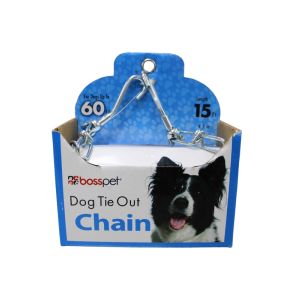 Boss Pet Products Dog Tie Out Chain 4.5 Mm x 15 Ft Steel 1 Each 43715